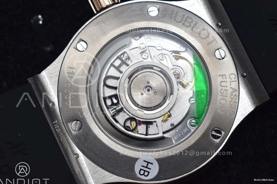 Best on 1:1 Edition Fusion Strap Dial A Black Gummy Black 588 HBF Bold RG 45mm 0204